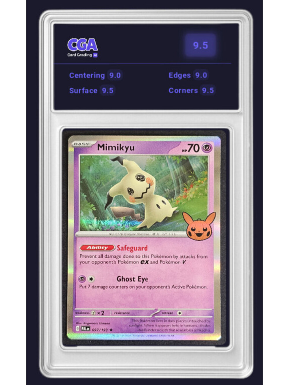 Trick Or Trade Promo Holo Mimikyu 097/193 Pokémon TCG - CGA 9.5 Digital Grade